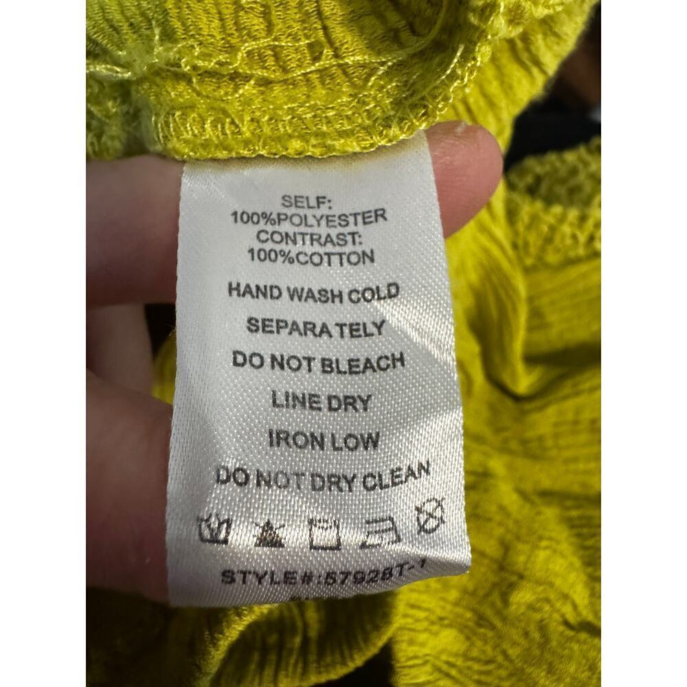 Milk & Honey Anthropologie Halter Top Yellow Crochet Ruffle Boho Festival Sz S - Picture 5 of 6